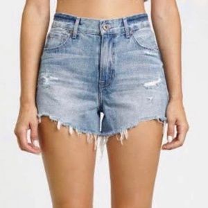 Pistola high rise distressed denim shorts